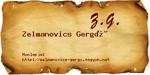 Zelmanovics Gergő névjegykártya